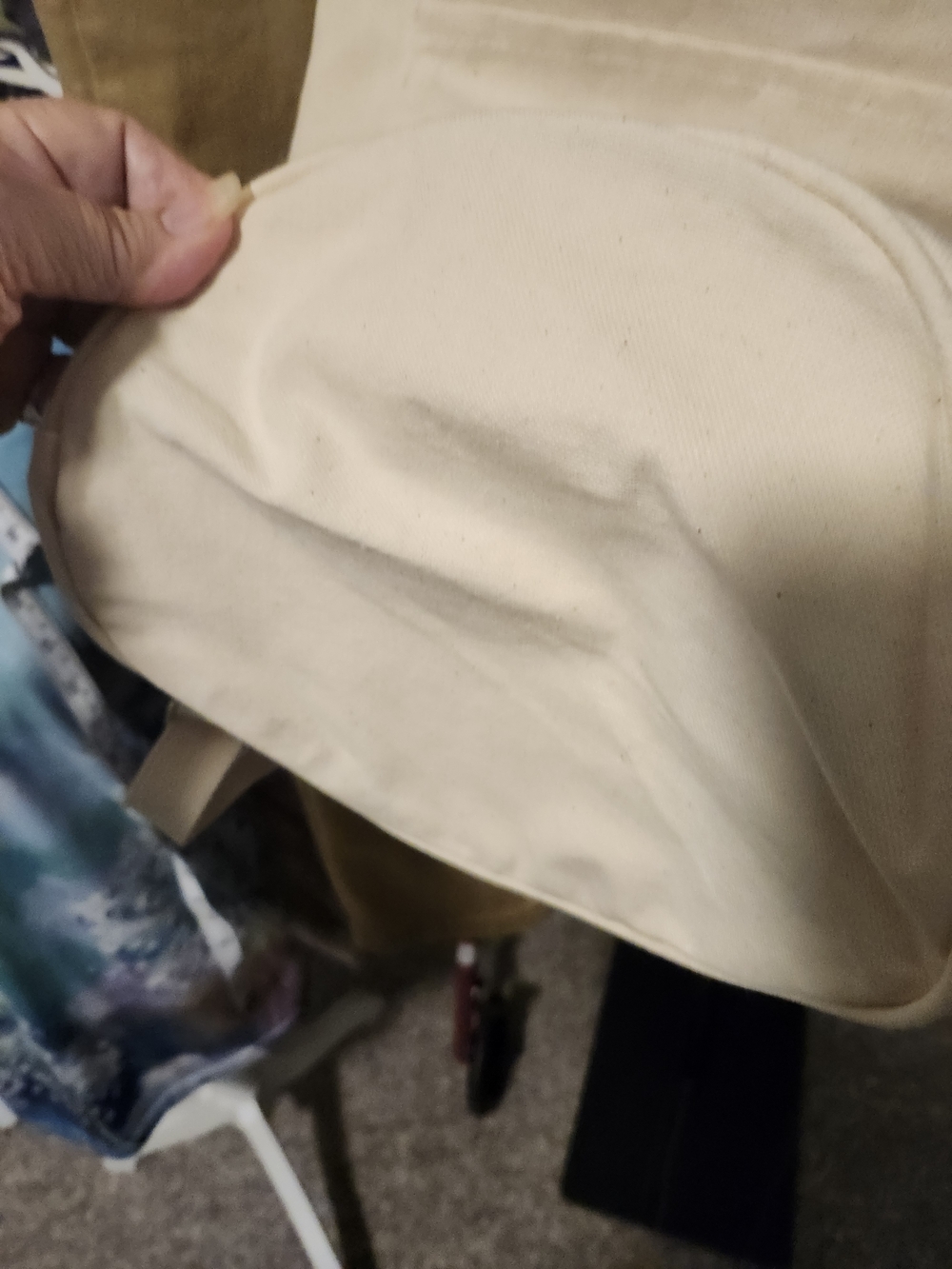 Canvas Drawstring Backpack Cream - Picture 3 of 3